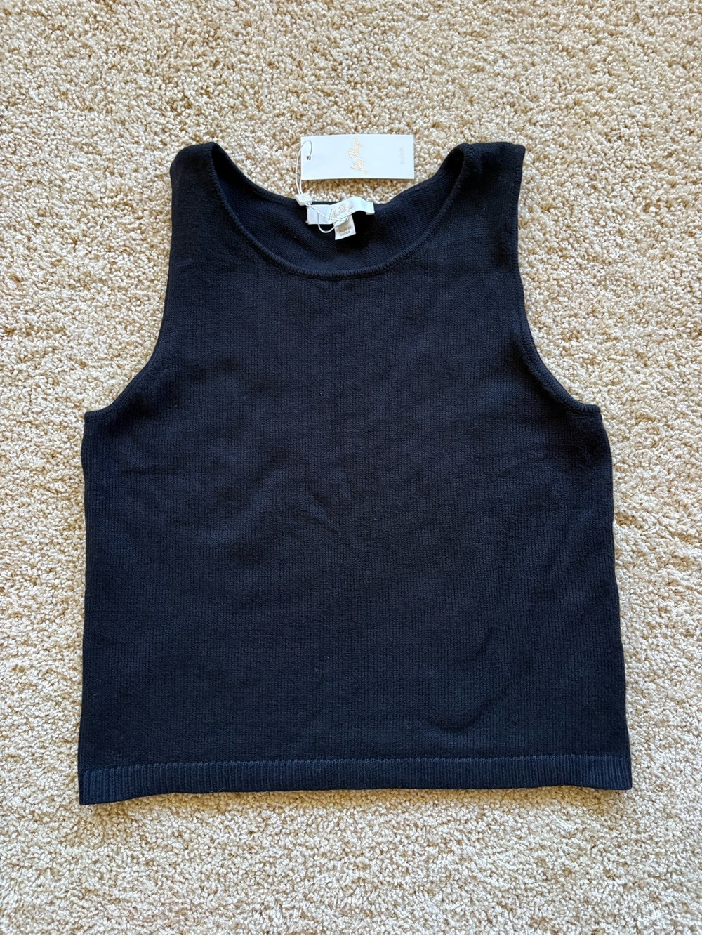 Lilly Pulitzer Amila Sweater Shell Black Sleeveless Knit Tank Top L NWT